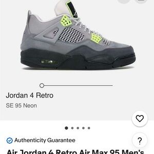 Jordan 4 Retro SE Neon Gray and Yellow